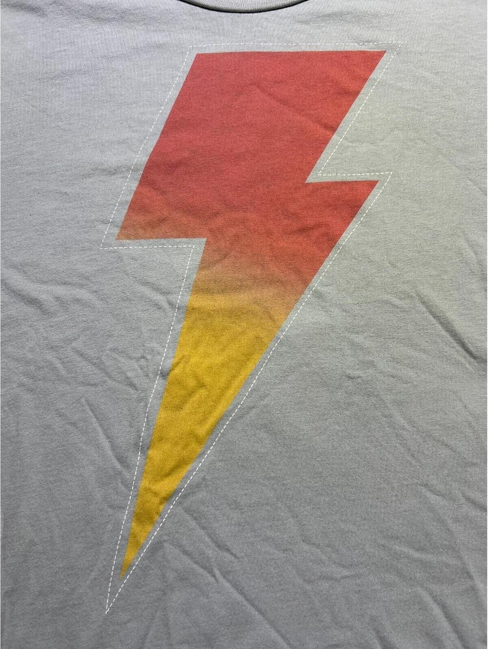 Mens Large Sub_Urban Riot White Fading Orange Lightning Bolt T-Shirt - Picture 2 of 6